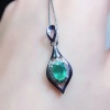 Natural Emerald Pendant, Engagement Pendent, Emerald Silver Pendent, Woman Pendant, Pendant Necklace, Luxury Pendant, Oval Cut Stone Pendent | Save 33% - Rajasthan Living 16