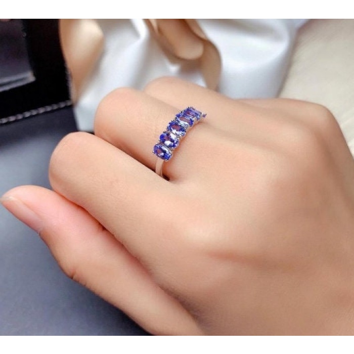 Natural Tanzanite Ring, 925 Sterling Sliver Engagement Ring, Tanzanite Ring, Wedding Ring, luxury Ring, soliture Ring, Oval cut Ring | Save 33% - Rajasthan Living 8