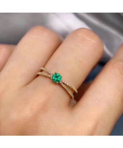 Natural Emerald & Cubic Zirconia Woman Ring, 925 Sterling Silver, Emerald Ring, Statement Ring, Engagement and Wedding Ring | Save 33% - Rajasthan Living 3