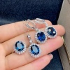 Natural Blue Topaz Jewelry Set, Engagement Ring, Blue Topaz Jewelry Set, Woman Pendant, Topaz Necklace, Luxury Pendant, Oval Cut Stone | Save 33% - Rajasthan Living 16