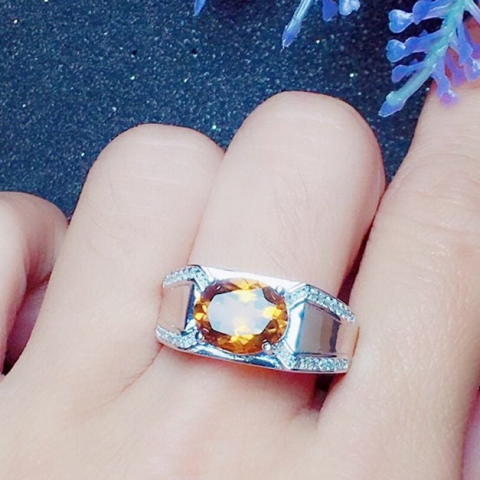 Natural Citrine Ring, 925 Sterling Sliver, Citrine Engagement Ring, Citrine Wedding Ring, luxury Ring, Ring/Band, Citrine Oval cut Ring | Save 33% - Rajasthan Living 6