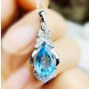 Natural Blue Topaz Pendant, Engagement Blue Topaz Silver Pendent, Woman Pendant, Pendant Necklace, Luxury Pendent, Pear Cut Stone Pendent | Save 33% - Rajasthan Living 11