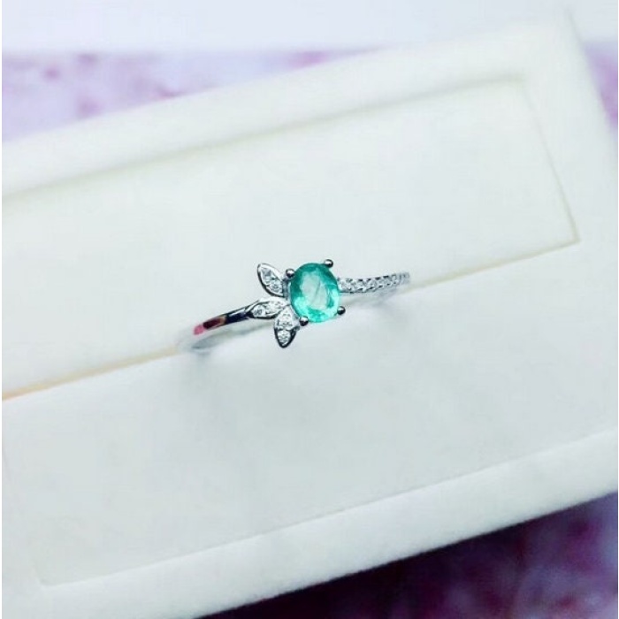 Natural Emerald & Cubic Zirconia Woman Ring, 925 Sterling Silver, Emerald Ring, Statement Ring, Engagement and Wedding Ring | Save 33% - Rajasthan Living 9