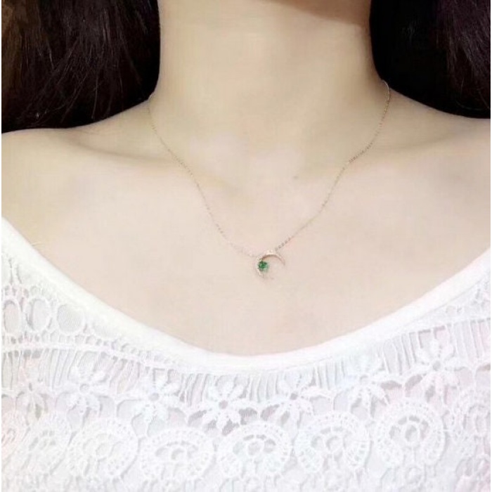 Natural Emerald Pendant, Engagement Pendent, Emerald Silver Pendent, Woman Pendant, Pendant Necklace, Luxury Pendent, Princess Cut Stone | Save 33% - Rajasthan Living 6