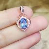 Natural Blue Topaz Pendant, Engagement Blue Topaz Silver Pendent, Woman Pendant, Pendant Necklace, Luxury Pendent, Oval Cut Stone Pendent | Save 33% - Rajasthan Living 12