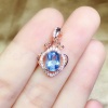 Natural Blue Topaz Pendant, Engagement Blue Topaz Silver Pendent, Woman Pendant, Pendant Necklace, Luxury Pendent, Oval Cut Stone Pendent | Save 33% - Rajasthan Living 14