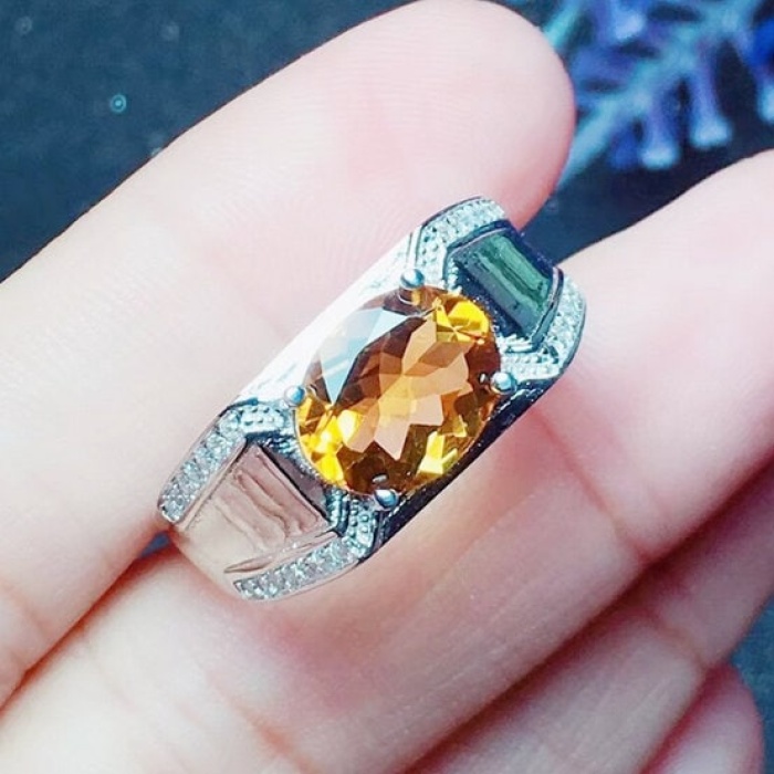 Natural Citrine Ring, 925 Sterling Sliver, Citrine Engagement Ring, Citrine Wedding Ring, luxury Ring, Ring/Band, Citrine Oval cut Ring | Save 33% - Rajasthan Living 9