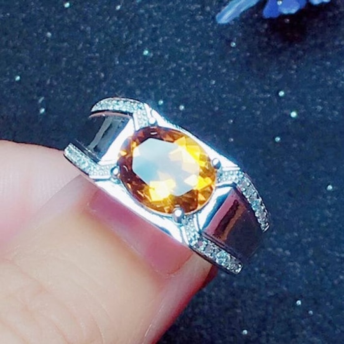 Natural Citrine Ring, 925 Sterling Sliver, Citrine Engagement Ring, Citrine Wedding Ring, luxury Ring, Ring/Band, Citrine Oval cut Ring | Save 33% - Rajasthan Living 8