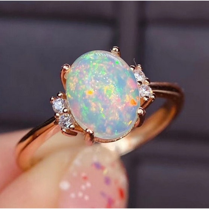 Natural Fire Opal Ring,925 Sterling Silver,Engagement Ring, Wedding Ring, Luxury Ring, Ring/Band | Save 33% - Rajasthan Living 8