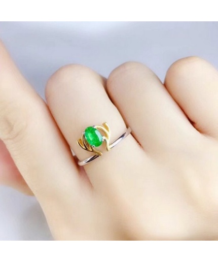 Natural Emerald Woman Ring, 925 Sterling Silver, Emerald Ring, Statement Ring, Engagement and Wedding Ring | Save 33% - Rajasthan Living 3