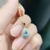 Natural Blue Topaz Pendant, Engagement Blue Topaz Silver Pendent, Woman Pendant, Pendant Necklace, Luxury Pendent, Pear Cut Stone Pendent | Save 33% - Rajasthan Living 13