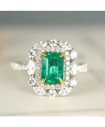 Natural Emerald Woman Ring, 925 Sterling Silver, Emerald Ring, Statement Ring, Engagement and Wedding Ring | Save 33% - Rajasthan Living