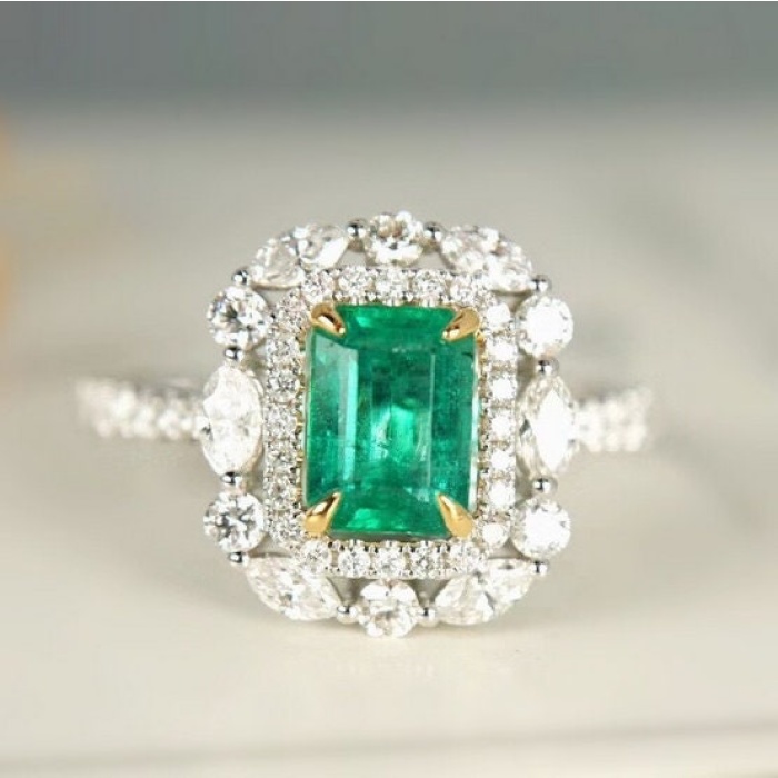 Natural Emerald Woman Ring, 925 Sterling Silver, Emerald Ring, Statement Ring, Engagement and Wedding Ring | Save 33% - Rajasthan Living 5