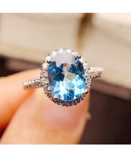 Natural Blue Topaz Ring, 925 Sterling Silver, Topaz Engagement Ring, Topaz Ring,  Wedding Ring, Topaz Luxury Ring, Ring/Band, Oval Cut Ring | Save 33% - Rajasthan Living