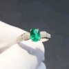 Natural Emerald & Cubic Zirconia Woman Ring, 925 Steeling Silver, Emerald Ring, Statement Ring, Engagement and Wedding Ring | Save 33% - Rajasthan Living 12