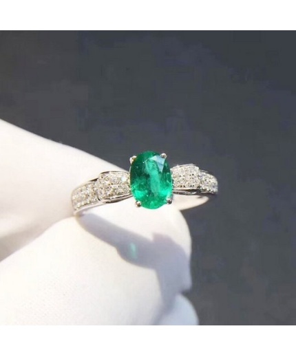 Natural Emerald & Cubic Zirconia Woman Ring, 925 Steeling Silver, Emerald Ring, Statement Ring, Engagement and Wedding Ring | Save 33% - Rajasthan Living