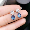 Natural Topaz Studs Earrings, 925 Sterling Silver, Studs Earrings, Blue Topaz Earrings, Luxury Earrings, Oval Cut Stone Earrings | Save 33% - Rajasthan Living 11