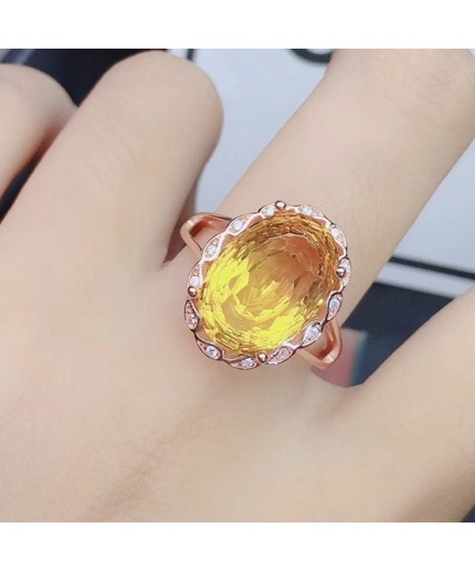 Natural Citrine Ring, 925 Sterling Sliver, Citrine Engagement Ring, Citrine Wedding Ring, luxury Ring, Ring/Band, Citrine Oval cut Ring | Save 33% - Rajasthan Living 3