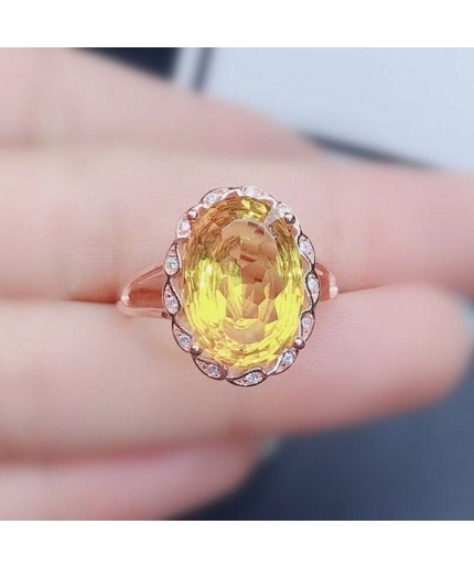 Natural Citrine Ring, 925 Sterling Sliver, Citrine Engagement Ring, Citrine Wedding Ring, luxury Ring, Ring/Band, Citrine Oval cut Ring | Save 33% - Rajasthan Living