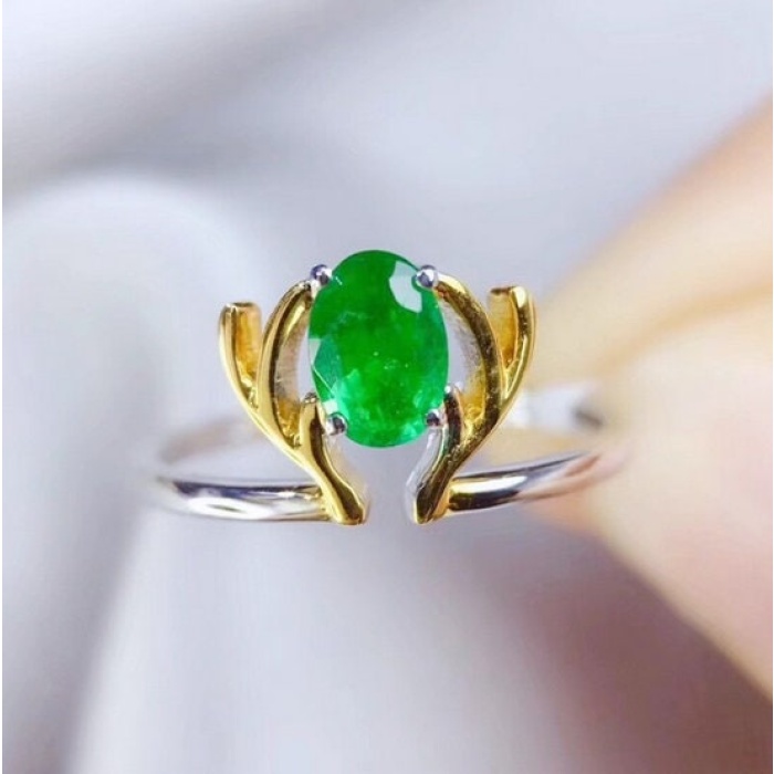 Natural Emerald Woman Ring, 925 Sterling Silver, Emerald Ring, Statement Ring, Engagement and Wedding Ring | Save 33% - Rajasthan Living 9