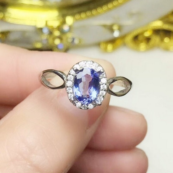 Natural Tanzanite Ring,925 Sterling Sliver,Engagement Ring,Wedding Ring, luxury Ring, solitaire Ring, Oval cut Ring | Save 33% - Rajasthan Living 7