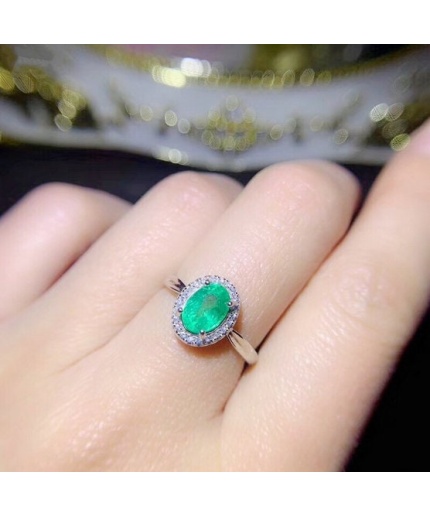 Natural Emerald & Cubic Zirconia Woman Ring, 925 Sterling Silver, Emerald Ring, Statement Ring, Engagement and Wedding Ring | Save 33% - Rajasthan Living 3