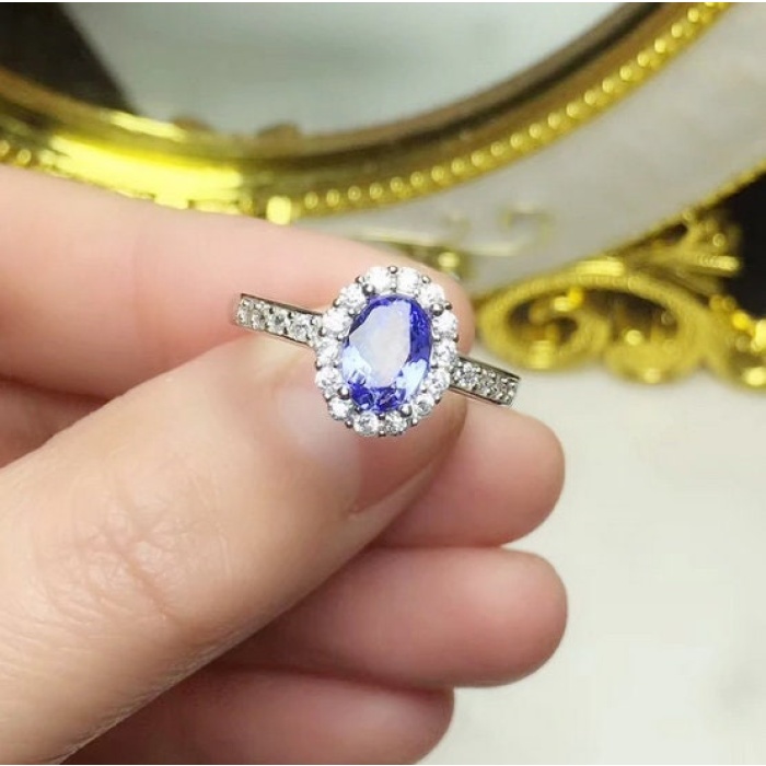 Natural Tanzanite Ring,925 Sterling Sliver,Engagement Ring,Wedding Ring, luxury Ring, solitaire Ring, Oval cut Ring | Save 33% - Rajasthan Living 10