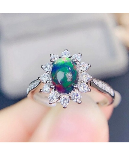 Natural Black Opal Ring,925 Sterling Silver,Engagement Ring, Wedding Ring, Luxury Ring, Ring/Band | Save 33% - Rajasthan Living