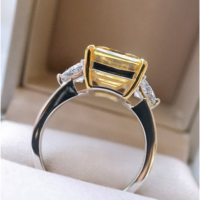 Lab Citrine Ring, Woman Ring, 925 Sterling Silver Citrine Ring, Statement Ring, Engagement and Wedding Ring, Emerald Cut Ring | Save 33% - Rajasthan Living 6