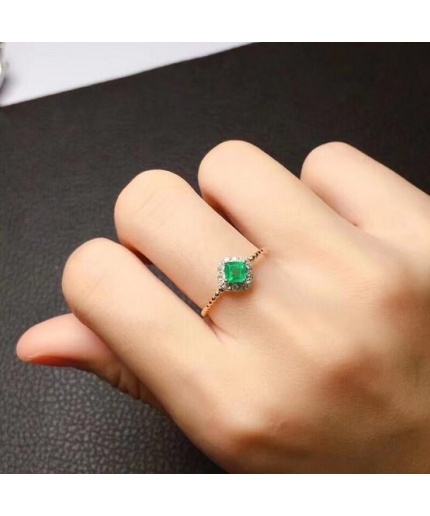 Natural Emerald & Cubic Zirconia Woman Ring, 925 Sterling Silver, Emerald Ring, Statement Ring, Engagement and Wedding Ring | Save 33% - Rajasthan Living 3