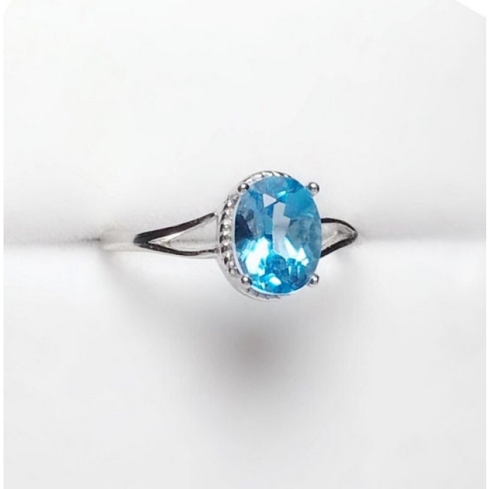 Natural Blue Topaz Ring, 925 Sterling Silver, Topaz Engagement Ring, Topaz Ring, Wedding Ring, Topaz Luxury Ring, Ring/Band, Oval Cut Ring | Save 33% - Rajasthan Living 8