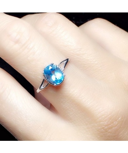 Natural Blue Topaz Ring, 925 Sterling Silver, Topaz Engagement Ring, Topaz Ring, Wedding Ring, Topaz Luxury Ring, Ring/Band, Oval Cut Ring | Save 33% - Rajasthan Living 3