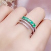 Natural Emerald & Cubic Zirconia Woman Ring, 925 Sterling Silver, Emerald Ring, Statement Ring, Engagement and Wedding Ring | Save 33% - Rajasthan Living 12