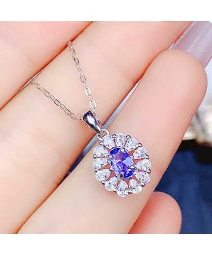 Natural Tanzanite Pendant, Engagement Pendent, Tanzanite Silver Pendent, Woman Pendant, Pendant Necklace, Luxury Pendent Oval Cut Pendent | Save 33% - Rajasthan Living 3