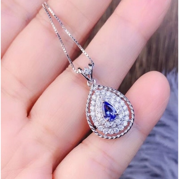 Natural Tanzanite Pendant, Engagement Pendent, Tanzanite Silver Pendent, Woman Pendant, Pendant Necklace, Luxury Pendent Pear Cut Pendent | Save 33% - Rajasthan Living 6