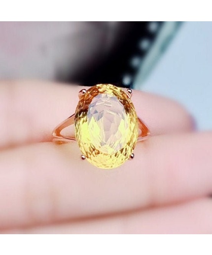 Natural Citrine Ring, 925 Sterling Sliver, Citrine Engagement Ring, Citrine Wedding Ring, luxury Ring, Ring/Band, Citrine Oval cut Ring | Save 33% - Rajasthan Living