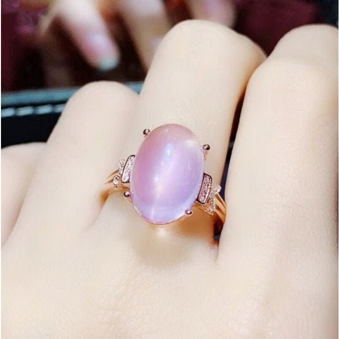 Natural Rose Quartz Ring, 925 Sterling Sliver, Rose Quartz Engagement Ring, Garnet Wedding Ring Garnet luxury Ring, Ring/Band, Oval Cabochon | Save 33% - Rajasthan Living 5