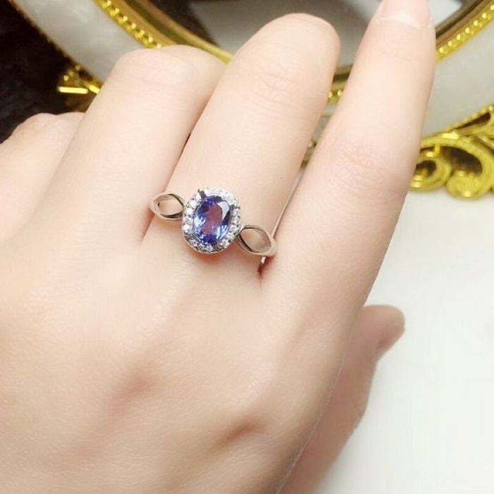 Natural Tanzanite Ring,925 Sterling Sliver,Engagement Ring,Wedding Ring, luxury Ring, solitaire Ring, Oval cut Ring | Save 33% - Rajasthan Living 6