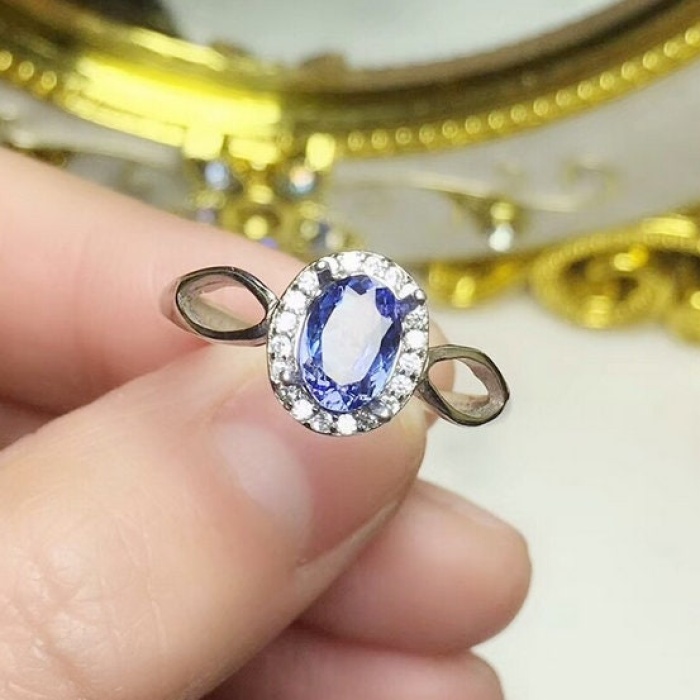 Natural Tanzanite Ring,925 Sterling Sliver,Engagement Ring,Wedding Ring, luxury Ring, solitaire Ring, Oval cut Ring | Save 33% - Rajasthan Living 9