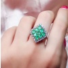 Natural Emerald & Cubic Zirconia Woman Ring, 925 Sterling Silver, Emerald Ring, Statement Ring, Engagement and Wedding Ring | Save 33% - Rajasthan Living 14