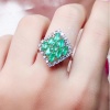 Natural Emerald & Cubic Zirconia Woman Ring, 925 Sterling Silver, Emerald Ring, Statement Ring, Engagement and Wedding Ring | Save 33% - Rajasthan Living 12