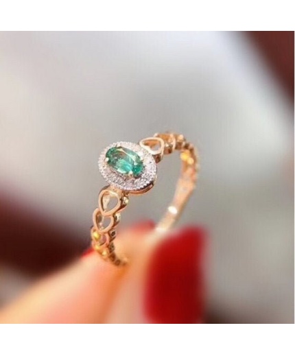 Natural Emerald & Cubic Zirconia Woman Ring, 925 Sterling Silver, Emerald Ring, Statement Ring, Engagement and Wedding Ring | Save 33% - Rajasthan Living