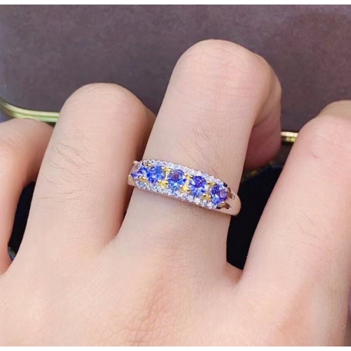 Natural Tanzanite Ring,925 Sterling Sliver,Engagement Ring,Wedding Ring, luxury Ring, solitaire Ring, Round cut Ring | Save 33% - Rajasthan Living 8