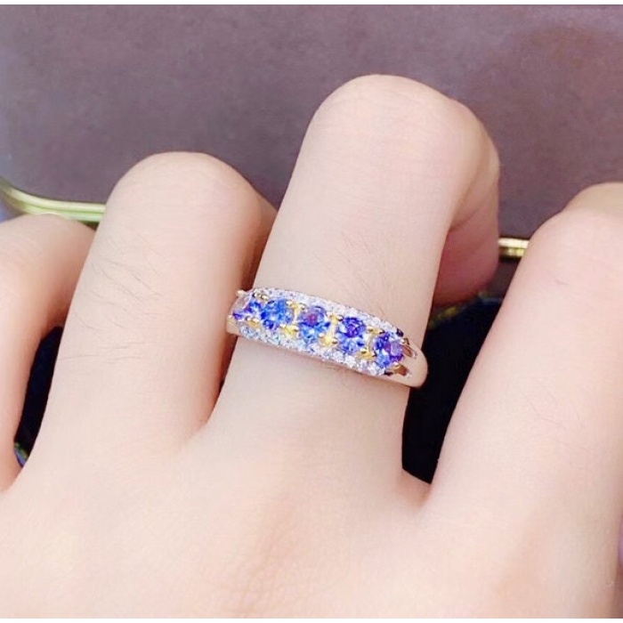 Natural Tanzanite Ring,925 Sterling Sliver,Engagement Ring,Wedding Ring, luxury Ring, solitaire Ring, Round cut Ring | Save 33% - Rajasthan Living 10