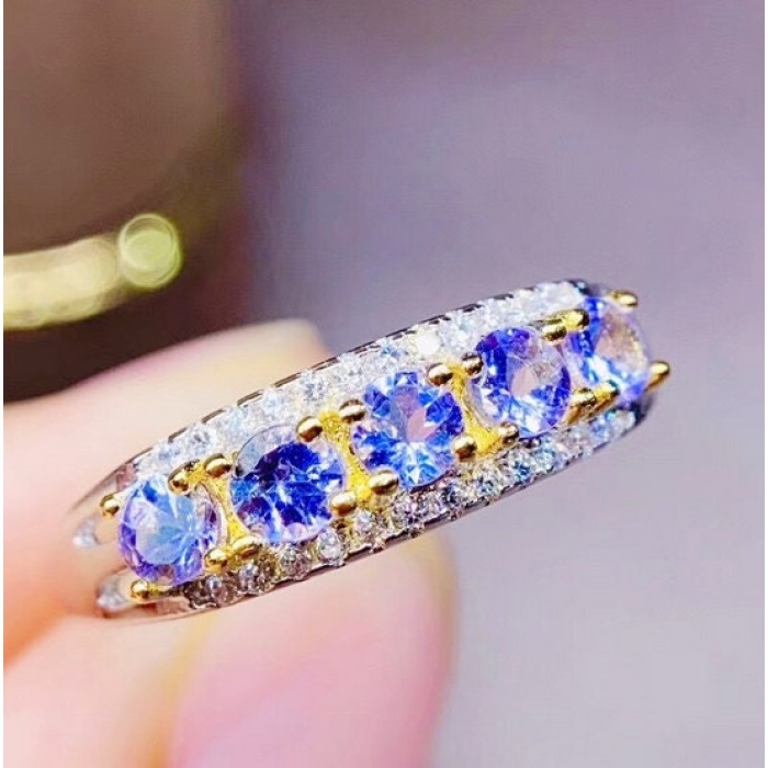 Natural Tanzanite Ring,925 Sterling Sliver,Engagement Ring,Wedding Ring, luxury Ring, solitaire Ring, Round cut Ring | Save 33% - Rajasthan Living 5