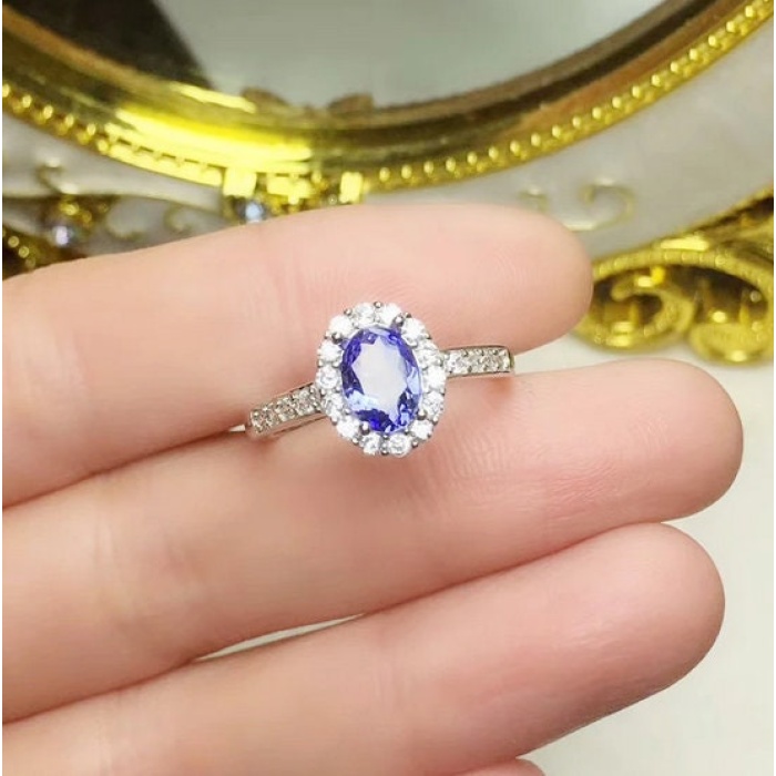 Natural Tanzanite Ring,925 Sterling Sliver,Engagement Ring,Wedding Ring, luxury Ring, solitaire Ring, Oval cut Ring | Save 33% - Rajasthan Living 9