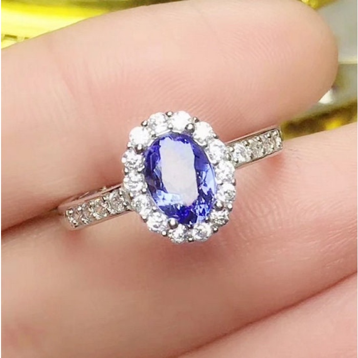 Natural Tanzanite Ring,925 Sterling Sliver,Engagement Ring,Wedding Ring, luxury Ring, solitaire Ring, Oval cut Ring | Save 33% - Rajasthan Living 5