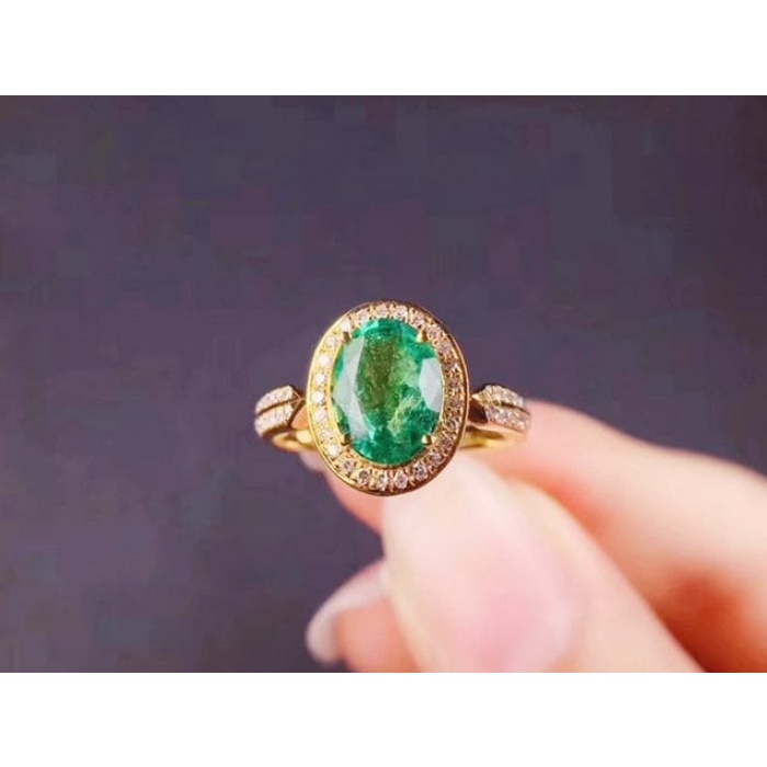 Natural Emerald & Cubic Zirconia Woman Ring, 925 Sterling Silver, Emerald Ring, Statement Ring, Engagement and Wedding Ring | Save 33% - Rajasthan Living 5