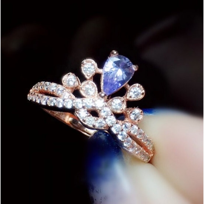 Natural Tanzanite Ring,925 Sterling Sliver,Engagement Ring,Wedding Ring, luxury Ring, solitaire Ring, Pear cut Ring | Save 33% - Rajasthan Living 9