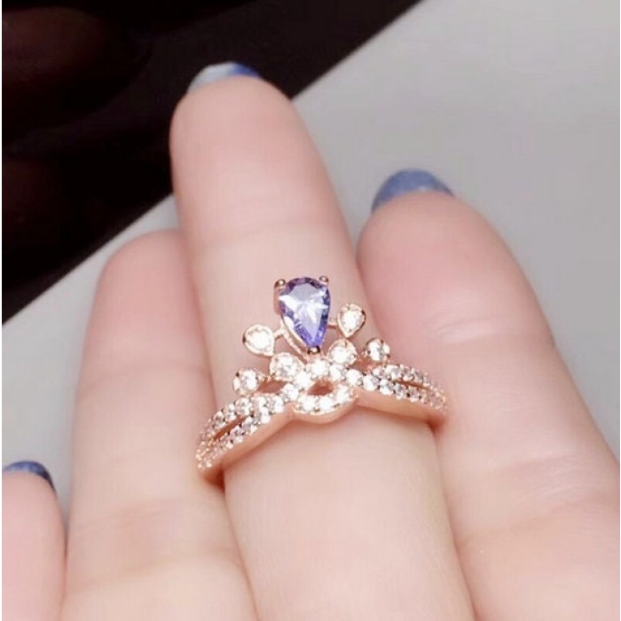 Natural Tanzanite Ring,925 Sterling Sliver,Engagement Ring,Wedding Ring, luxury Ring, solitaire Ring, Pear cut Ring | Save 33% - Rajasthan Living 10